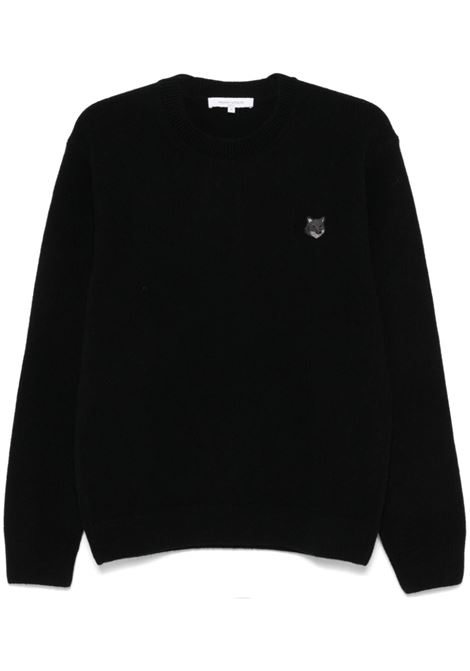 Black fox-motif sweater Maison kitsuné - men